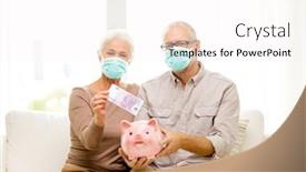  Presentation with virus disease - Presentation design consisting of savings-health-and-old-age background and a sky blue colored foreground