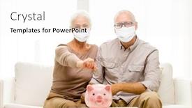  Presentation with virus disease - Colorful slide set enhanced with savings-health-and-old-age backdrop and a white colored foreground