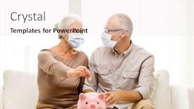  Presentation with virus disease - Theme with savings-health-and-old-age background and a sky blue colored foreground