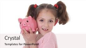  Presentation with piggy bank is evil - PPT layouts with savings in piggy bank money background and a soft green colored foreground