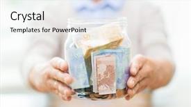  Presentation with retirement insurance - Slide deck with savings money annuity insurance retirement background and a  colored foreground