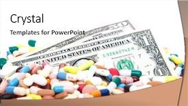  Presentation with pharmaceuticals - Amazing presentation having savings plans - us dollar notes within pharmaceuticals backdrop and a  colored foreground