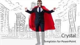  Presentation with soil cover - Presentation theme consisting of captain leadership - man in red cover background and a light gray colored foreground