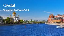  Presentation with church building - Beautiful slide deck featuring church of christ the savior backdrop and a teal colored foreground