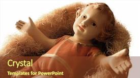  Presentation with baby jesus - PPT theme having savior baby isolated on white background and a tawny brown colored foreground