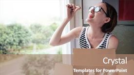  Presentation with pleasure food - Beautiful slide deck featuring savor - girl eating tasty cakes sitting backdrop and a coral colored foreground