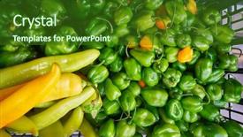  Presentation with mexican chili - PPT theme featuring savor - mexican market vegetables chili habanero background and a forest green colored foreground