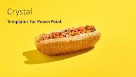  Presentation with modern food - Slide deck with savor-american-cheesesteak-with-marbled background and a light gray colored foreground