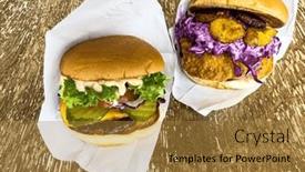  Presentation with thai - PPT theme consisting of savor-the-exquisite-delights-juicy background and a gold colored foreground