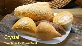  Presentation with snacks - Colorful theme enhanced with savory - assorted brazilian snacks backdrop and a tawny brown colored foreground