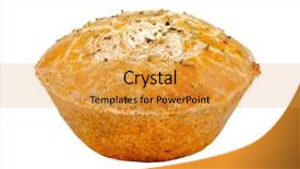  Presentation with online snack - Cool new PPT theme with savory - empadinha traditional brazilian snack backdrop and a gold colored foreground