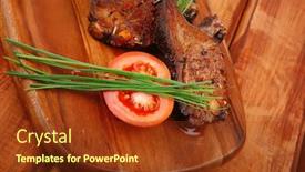  Presentation with ribs - Cool new slide deck with savory-plate-on-wood-grilled backdrop and a  colored foreground