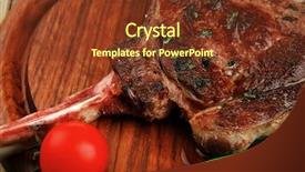  Presentation with raw meat beef veal shank - PPT theme with savory roasted beef ribs serve background and a  colored foreground