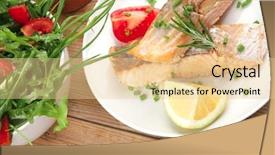  Presentation with cutlery - Slides with savory-sea-fish-baked-salmon background and a lemonade colored foreground