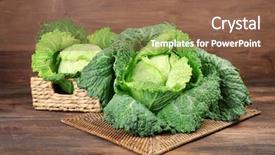  Presentation with cabbage - Colorful theme enhanced with savoy cabbage in wicker basket backdrop and a violet colored foreground