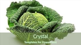  Presentation with cabbage - Audience pleasing presentation theme consisting of savoy cabbage isolated on white backdrop and a tawny brown colored foreground