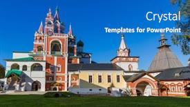  Presentation with monastery - Theme enhanced with savvino-storozhevsky-monastery-in-zvenigorod background and a teal colored foreground