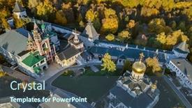  Presentation with monastery - Slide deck consisting of savvino-storozhevsky-monastery-in-zvenigorod background and a ocean colored foreground