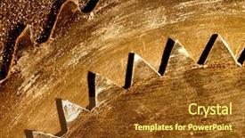  Presentation with blade - Presentation theme enhanced with saw blade - abstract metal background background and a tawny brown colored foreground