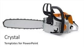  Presentation with chainsaw - Presentation featuring saw blade - chainsaw background and a white colored foreground