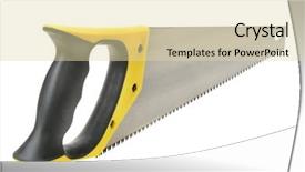  Presentation with saw palmetto - Slides enhanced with saw isolated on white background background and a lemonade colored foreground