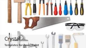  Presentation with tools - Audience pleasing PPT theme consisting of saw metal - tools collection isolated on white backdrop and a white colored foreground