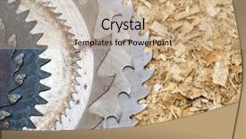  Presentation with circular approach - Colorful presentation theme enhanced with sawblades from a circular saw backdrop and a  colored foreground