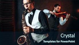  Presentation with arabic music arab man playing - Presentation theme with sax man and fiddler duet background and a navy blue colored foreground