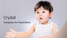  Presentation with hand shake - Colorful presentation theme enhanced with say no - baby boy shake hand backdrop and a light gray colored foreground