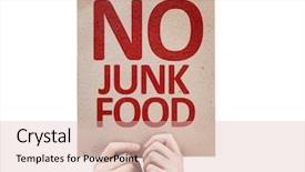  Presentation with junk food - Theme consisting of say no - no junk food card isolated background and a lemonade colored foreground