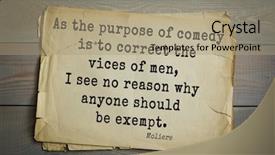  Presentation with exempt - Cool new PPT theme with say no paper - moliere french comedian quote backdrop and a coral colored foreground