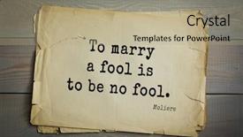  Presentation with comedian - PPT layouts enhanced with say no paper - moliere french comedian quote background and a mint green colored foreground