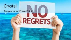 Presentation with calling card for personal of recruiter - Theme enhanced with say no paper - no regrets card with beach background and a cyan colored foreground