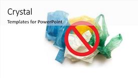  Presentation with bags plastic - Presentation theme featuring say no to plastic bags background and a white colored foreground