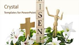  Presentation with alphabet - Presentation design having say rises with a cross background and a cream colored foreground