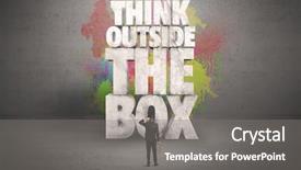  Presentation with thinking outside box - PPT layouts with saying think outside the box background and a gray colored foreground