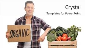  Presentation with organic - Cool new theme with says organic isolated on white backdrop and a white colored foreground