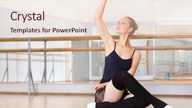  Presentation with ballerina - Cool new PPT layouts with sbarr - ballerina works out sitting backdrop and a  colored foreground