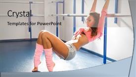  Presentation with exercise - Cool new theme with sbarr - ballet dancer relaxing after exercise backdrop and a light gray colored foreground