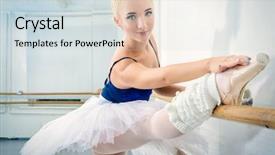  Presentation with ballet - Beautiful presentation theme featuring sbarr - beautiful ballet dancer training near backdrop and a  colored foreground