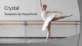  Presentation with ballet - Beautiful presentation design featuring sbarr - beautiful female ballet dancer backdrop and a light gray colored foreground