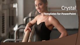  Presentation with orchestra dancer band - PPT layouts with sbarr - female ballet dancer hold background and a violet colored foreground