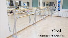  Presentation with ballet - Slide set enhanced with detox drink - berry smoothie with yogurt granola and honey on the stone marble background background and a dark gray colored foreground