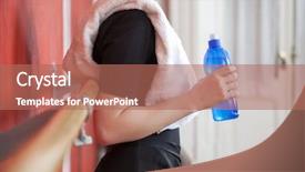  Presentation with tape recorder studio - Beautiful presentation theme featuring sbarr - midsection of ballerina holding waterbottle backdrop and a coral colored foreground