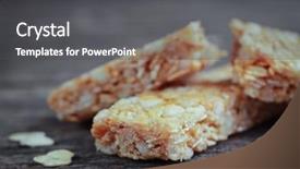  Presentation with granola - Audience pleasing PPT theme consisting of sbarr - nuts and honey granola barre backdrop and a dark gray colored foreground