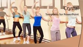  Presentation with aerobics - PPT layouts featuring sbarr - women group in aerobics class background and a lemonade colored foreground