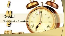  Presentation with antique - Amazing theme having scada - antique clock and coins isolated backdrop and a blonde colored foreground