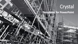  Presentation with scaffolding - Presentation having scaffold safety - construction scaffolding duplex blue toning background and a  colored foreground