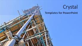  Presentation with scaffolding - Amazing slides having scaffold safety - view of scaffolding tower backdrop and a  colored foreground
