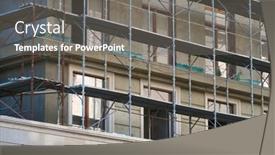  Presentation with scaffolding - Colorful slide deck enhanced with scaffolding-and-new-building backdrop and a gray colored foreground